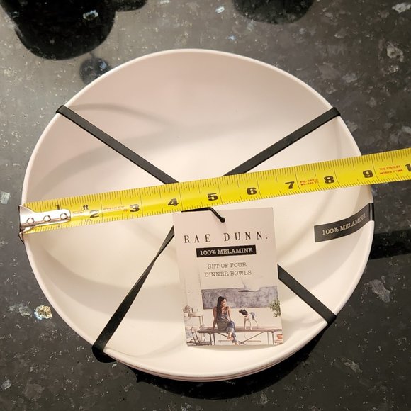 ⚡️🌟RAE DUNN "NOURISH " 100% Melamine Set of 4 Dinner Bowls NWT - Picture 4 of 4